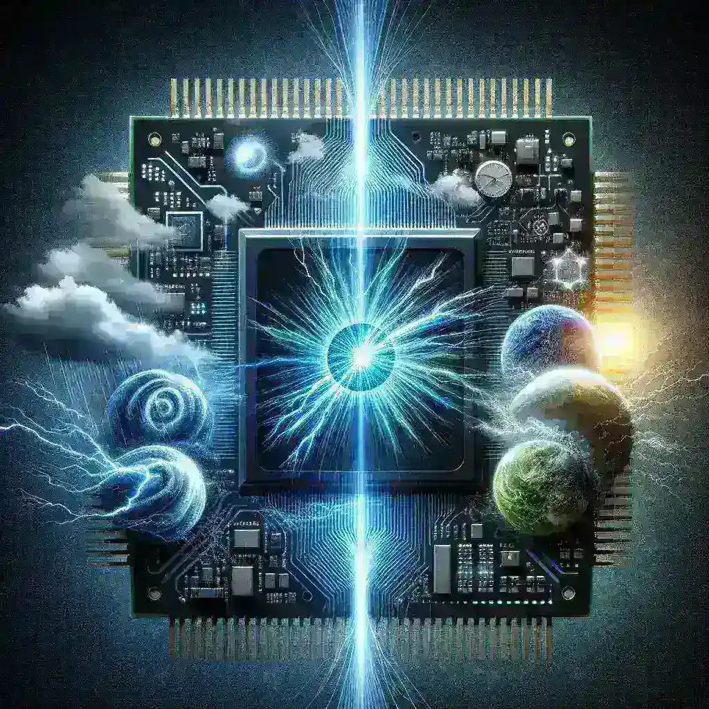 "Real-time climate modeling technologies showcased by Nvidia in collaboration with the National Weather Service, highlighting advanced data analytics and AI-driven solutions for improved weather forecasting."